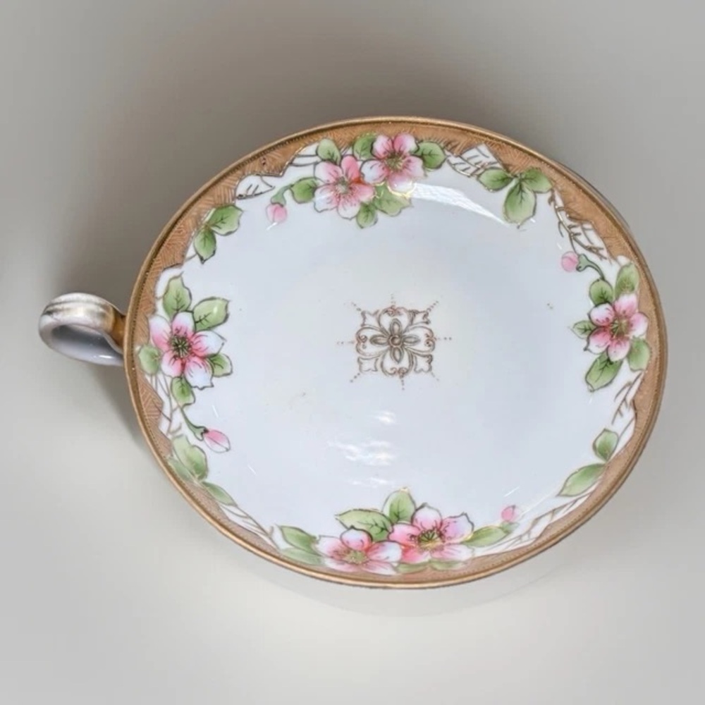 Hand Painted Nippon Porcelain Plate Trinket Dish Shabby Chic Decor